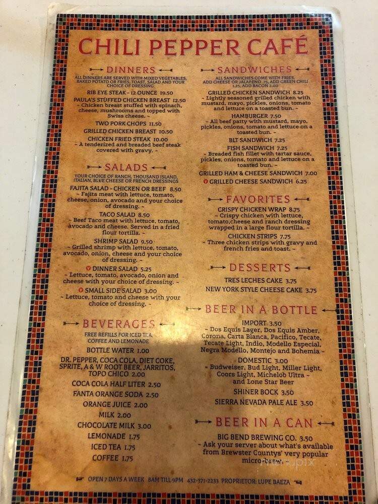 Chili Pepper Cafe - Terlingua, TX