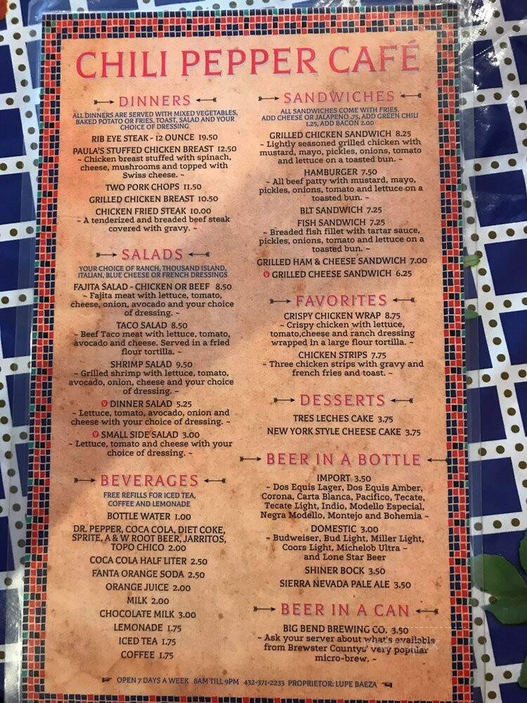 Chili Pepper Cafe - Terlingua, TX