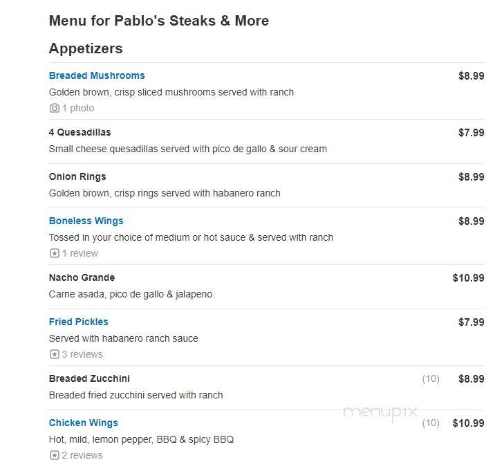 Pablo's Steaks and More - Benson, AZ