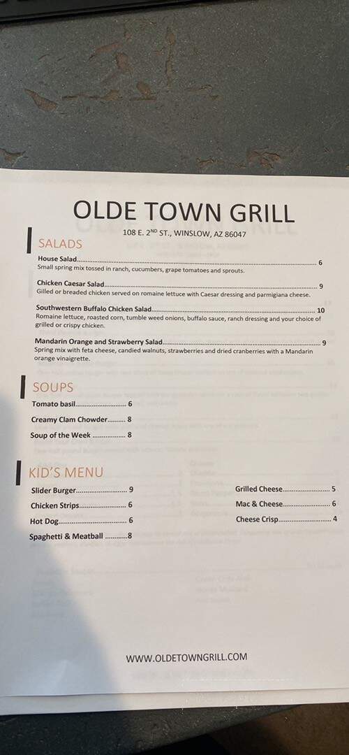 Olde Town Grill - Winslow, AZ