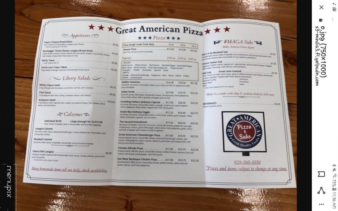 Great American Pizza & Subs - Golden Valley, AZ