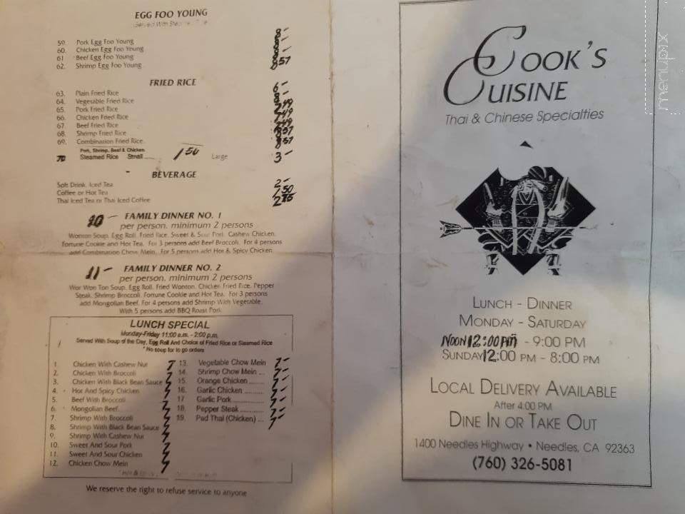 Cook's Cuisine - Needles, CA